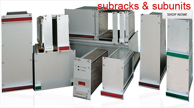 subracks, subunits, frontali in alluminio